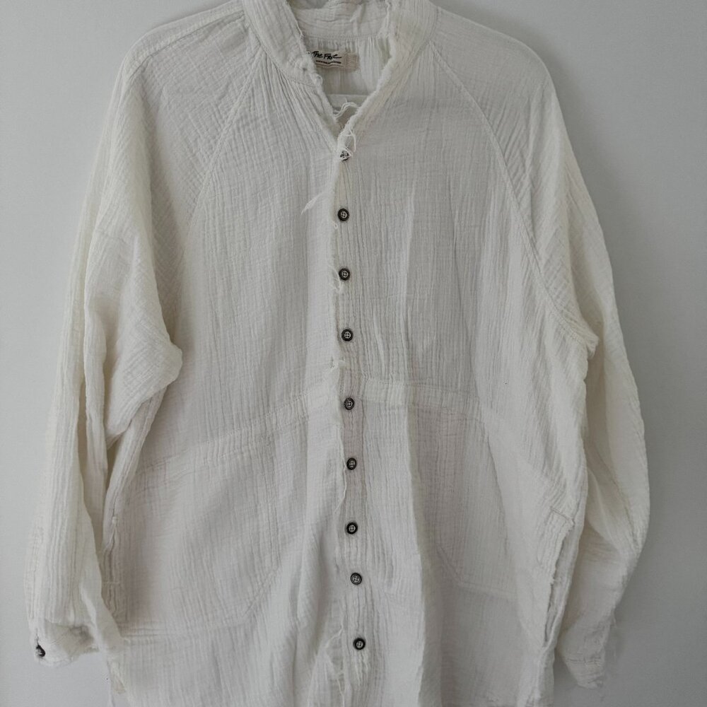 Women's White We The Free Summer Daydream Buttondown Shirt Free People